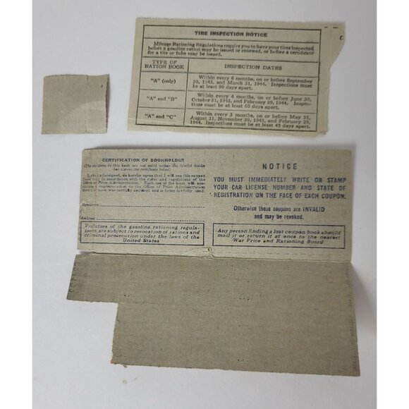 WWII Mileage Ration Coupons Wallet 1944 San Diego, CA Collectible Antique - Picture 7 of 9